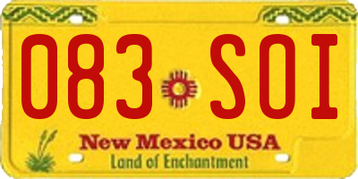 NM license plate 083SOI