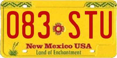 NM license plate 083STU