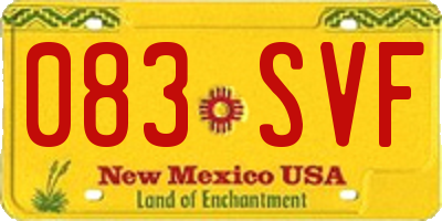 NM license plate 083SVF
