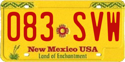 NM license plate 083SVW