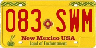 NM license plate 083SWM