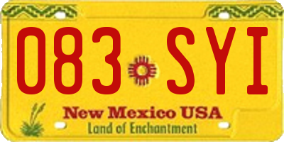 NM license plate 083SYI