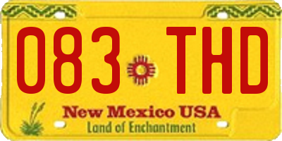 NM license plate 083THD