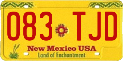 NM license plate 083TJD