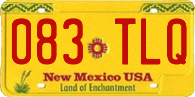 NM license plate 083TLQ