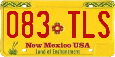 NM license plate 083TLS