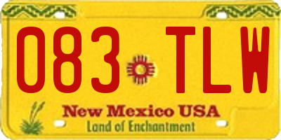NM license plate 083TLW