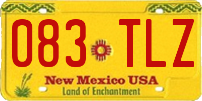NM license plate 083TLZ