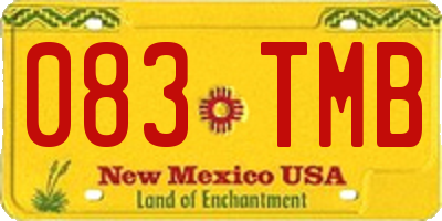 NM license plate 083TMB