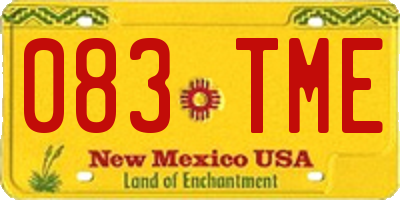 NM license plate 083TME