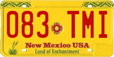 NM license plate 083TMI