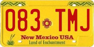 NM license plate 083TMJ