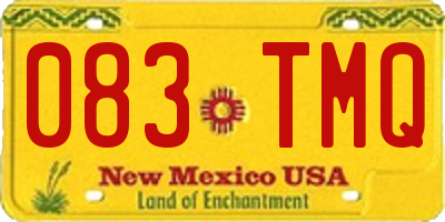 NM license plate 083TMQ