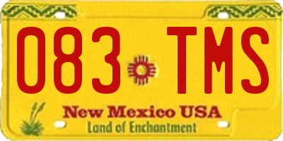 NM license plate 083TMS