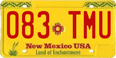 NM license plate 083TMU