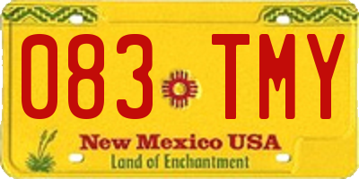 NM license plate 083TMY