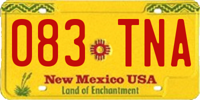 NM license plate 083TNA