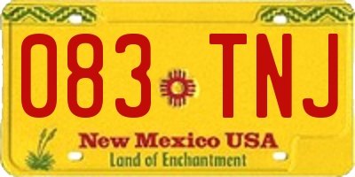 NM license plate 083TNJ