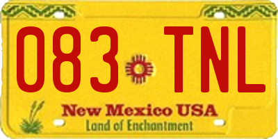 NM license plate 083TNL