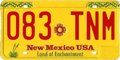 NM license plate 083TNM