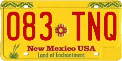 NM license plate 083TNQ