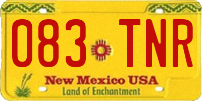 NM license plate 083TNR