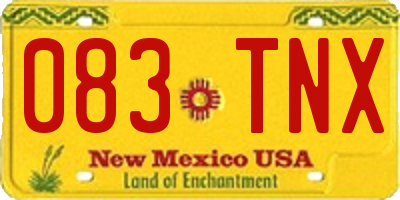 NM license plate 083TNX