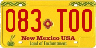 NM license plate 083TOO