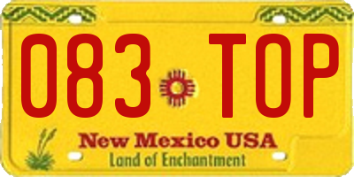 NM license plate 083TOP