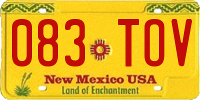 NM license plate 083TOV