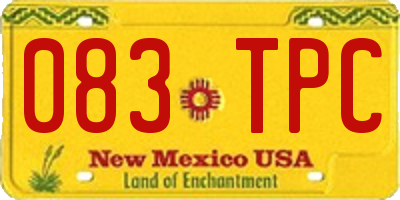 NM license plate 083TPC