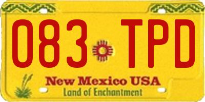 NM license plate 083TPD