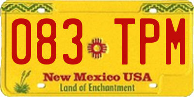 NM license plate 083TPM