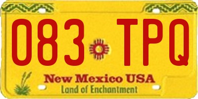 NM license plate 083TPQ