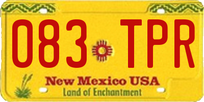 NM license plate 083TPR