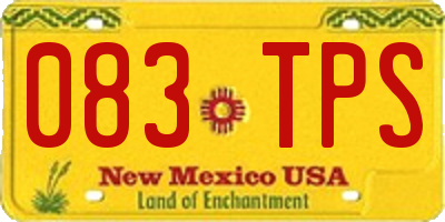 NM license plate 083TPS