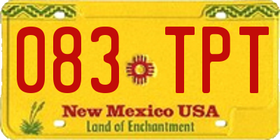 NM license plate 083TPT