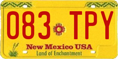 NM license plate 083TPY