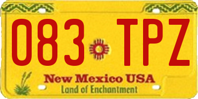 NM license plate 083TPZ