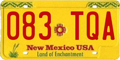 NM license plate 083TQA