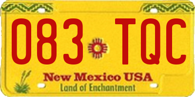 NM license plate 083TQC
