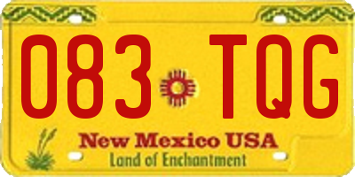 NM license plate 083TQG