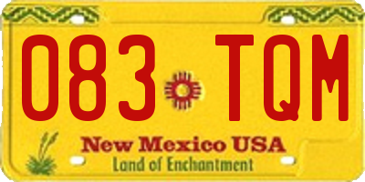 NM license plate 083TQM