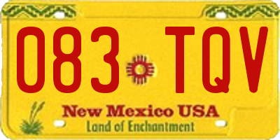 NM license plate 083TQV
