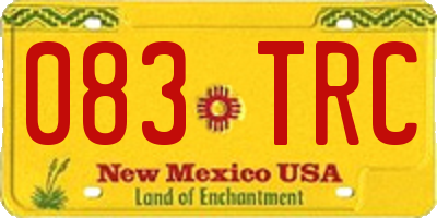 NM license plate 083TRC