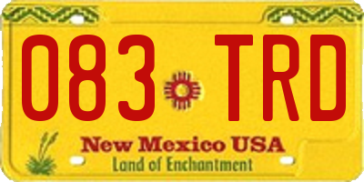 NM license plate 083TRD