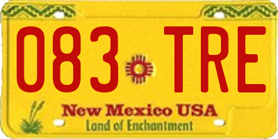 NM license plate 083TRE