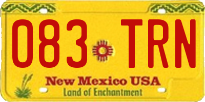 NM license plate 083TRN