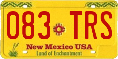 NM license plate 083TRS