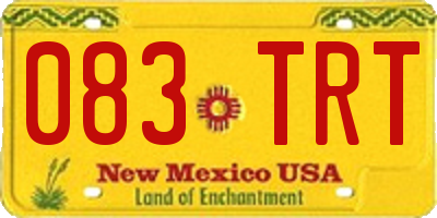 NM license plate 083TRT